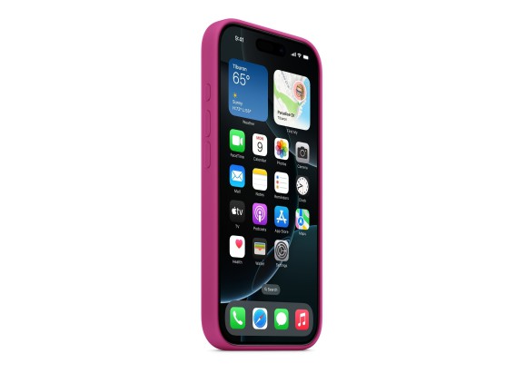Чехол для iPhone 16 Pro Silicone MagSafe фуксия