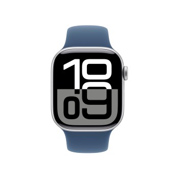 Apple Watch Series 10 42mm Silver Aluminium Case Sport Band Blue S/M