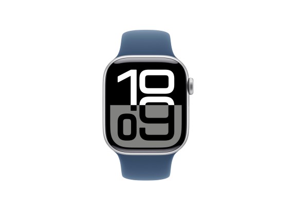 Apple Watch Series 10 46mm Silver Aluminium Case Sport Band Blue M/L