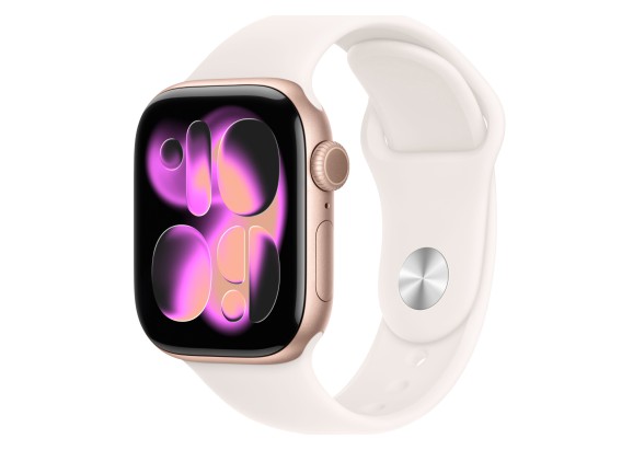 Apple Watch Series 11 46mm Rose Gold Aluminium Light Blush Sport Band M/L