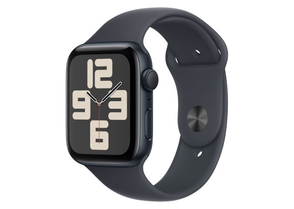 Apple Watch SE 2024 44mm Midnight Aluminium Case, Sport Band (Midnight) M/L