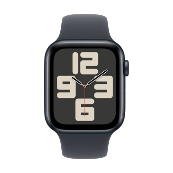 Apple Watch SE 2024 40mm Midnight Aluminium Case, Sport Band (Midnight) S/M