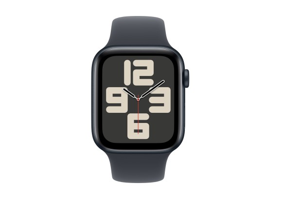 Apple Watch SE 2024 44mm Midnight Aluminium Case, Sport Band (Midnight) M/L
