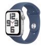 Apple Watch SE 2024 40mm Silver Aluminium Case, Sport Band (Denim) S/M