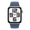 Apple Watch SE 2024 40mm Silver Aluminium Case, Sport Band (Denim) S/M