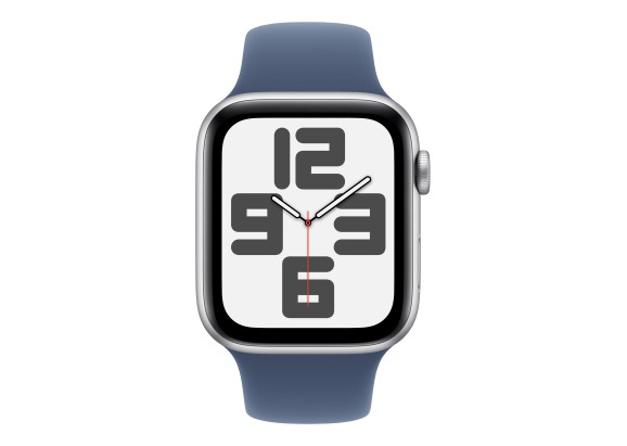 Apple Watch SE 2024 40mm Silver Aluminium Case, Sport Band (Denim) S/M