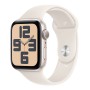 Apple Watch SE 2024 40mm Starlight Aluminium Case, Sport Band (Starlight) S/M